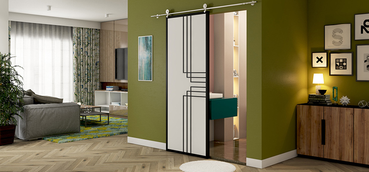 sliding bathroom door installation in San Bruno